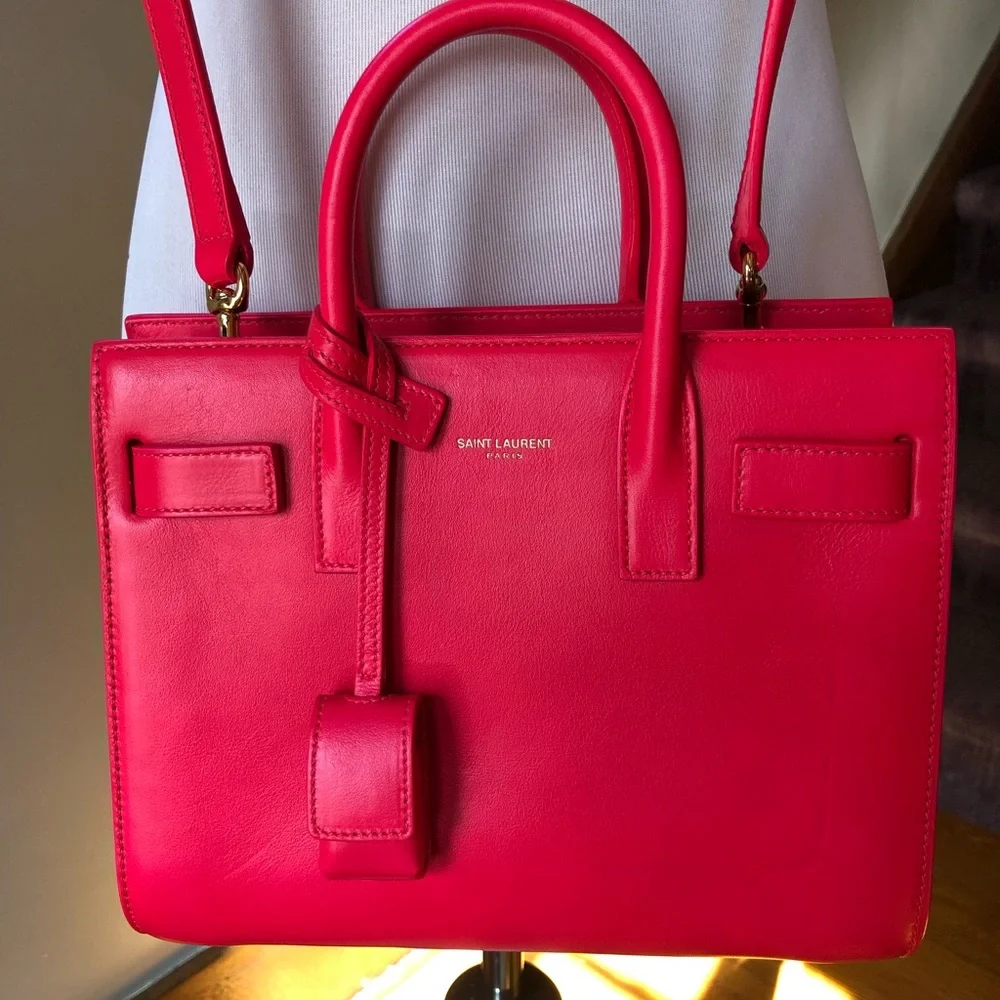 Saint Laurent Nano Sac de Jour in Fluor Pink